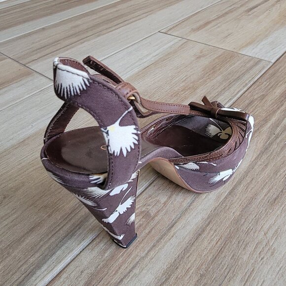 Gucci Floral Print Brown Platform Shoes Eur. 34C - Picture 8 of 16